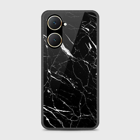 Vivo Y03t Cover- Black Marble Series - HQ Ultra Shine Premium Infinity Glass Soft Silicon Borders Case