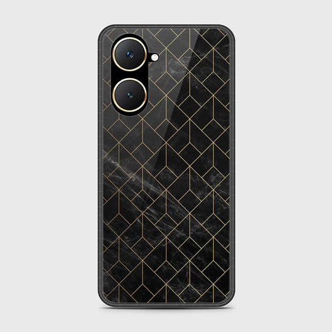 Vivo Y03t Cover- Black Marble Series - HQ Ultra Shine Premium Infinity Glass Soft Silicon Borders Case