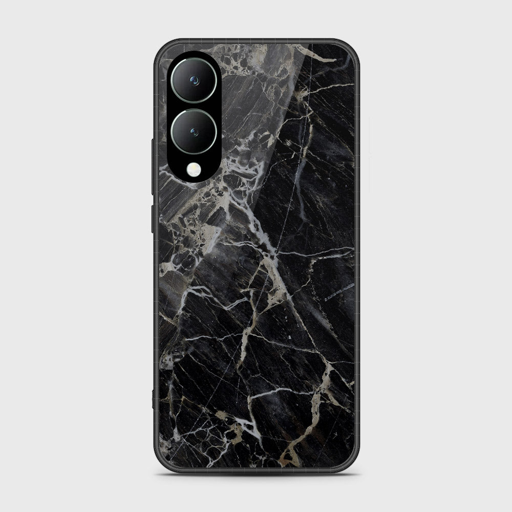 Vivo Y17s Cover- Black Marble Series - HQ Ultra Shine Premium Infinity Glass Soft Silicon Borders Case (Fast Delivery) (SU)