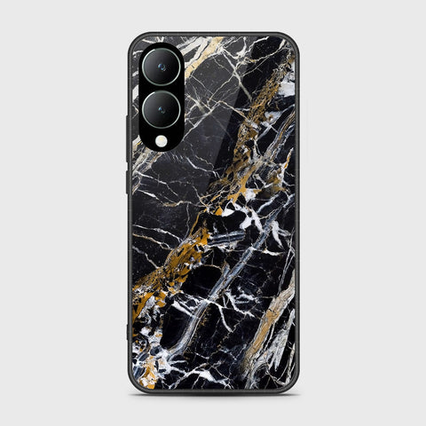 Vivo Y17s Cover- Black Marble Series - HQ Ultra Shine Premium Infinity Glass Soft Silicon Borders Case (Fast Delivery) (SU)