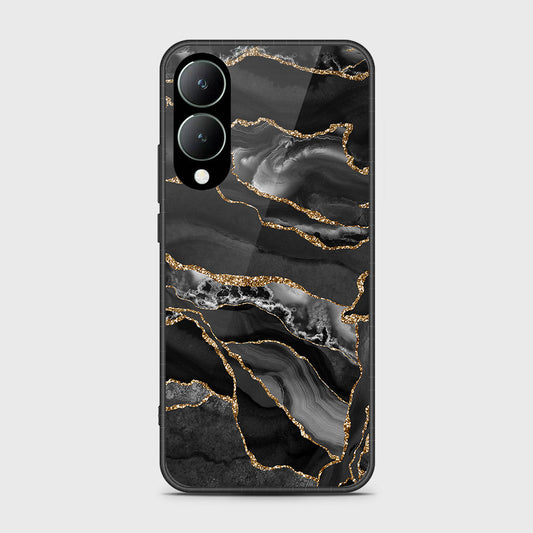 Vivo Y17s Cover- Black Marble Series - HQ Ultra Shine Premium Infinity Glass Soft Silicon Borders Case (Fast Delivery)