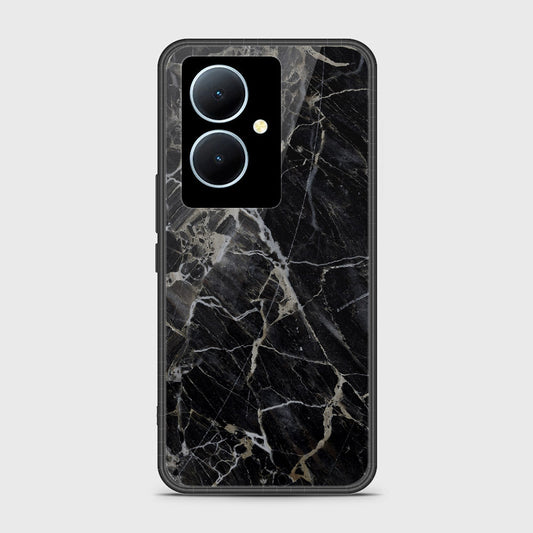 Vivo Y78 Cover- Black Marble Series - HQ Ultra Shine Premium Infinity Glass Soft Silicon Borders Case