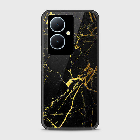 Vivo Y78 Cover- Black Marble Series - HQ Ultra Shine Premium Infinity Glass Soft Silicon Borders Case