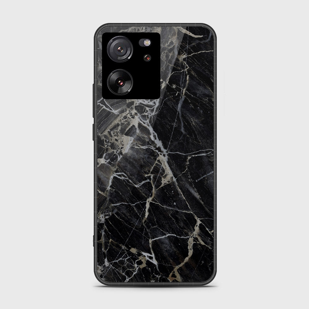 Xiaomi 13T Cover- Black Marble Series - HQ Ultra Shine Premium Infinity Glass Soft Silicon Borders Case (Fast Delivery)