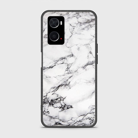 Oppo A96 4G Cover- White Marble Series - HQ Ultra Shine Premium Infinity Glass Soft Silicon Borders Case