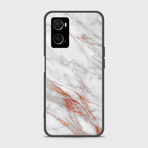 Oppo A96 4G Cover- White Marble Series - HQ Ultra Shine Premium Infinity Glass Soft Silicon Borders Case