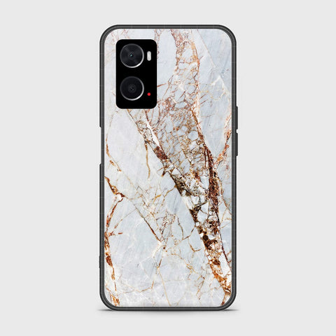 Oppo A96 4G Cover- White Marble Series - HQ Ultra Shine Premium Infinity Glass Soft Silicon Borders Case