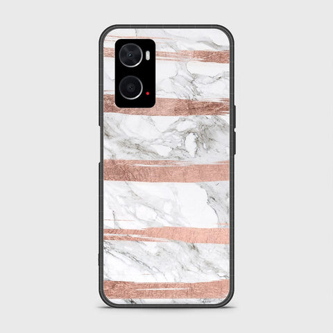 Oppo A96 4G Cover- White Marble Series - HQ Ultra Shine Premium Infinity Glass Soft Silicon Borders Case