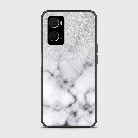 Oppo A96 4G Cover- White Marble Series - HQ Ultra Shine Premium Infinity Glass Soft Silicon Borders Case