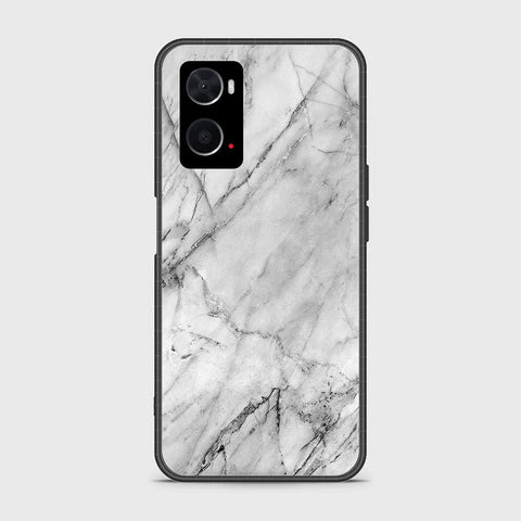 Oppo A96 4G Cover- White Marble Series - HQ Ultra Shine Premium Infinity Glass Soft Silicon Borders Case