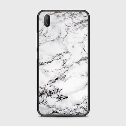 Vivo V11 Cover - White Marble Series - HQ Ultra Shine Premium Infinity Glass Soft Silicon Borders Case