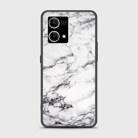 Oppo Reno 7 4G Cover - White Marble Series - HQ Ultra Shine Premium Infinity Glass Soft Silicon Borders Case