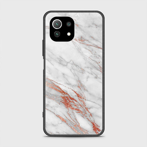 Xiaomi 11 Lite 5G NE Cover - White Marble Series - HQ Ultra Shine Premium Infinity Glass Soft Silicon Borders Case