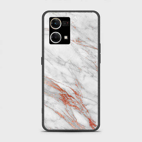 Oppo Reno 7 4G Cover - White Marble Series - HQ Ultra Shine Premium Infinity Glass Soft Silicon Borders Case