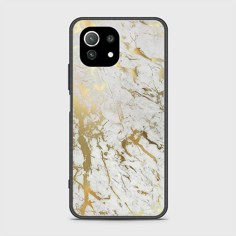 Xiaomi 11 Lite 5G NE Cover - White Marble Series - HQ Ultra Shine Premium Infinity Glass Soft Silicon Borders Case