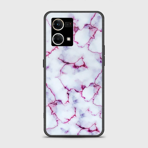 Oppo Reno 7 4G Cover - White Marble Series - HQ Ultra Shine Premium Infinity Glass Soft Silicon Borders Case