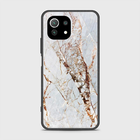 Xiaomi 11 Lite 5G NE Cover - White Marble Series - HQ Ultra Shine Premium Infinity Glass Soft Silicon Borders Case