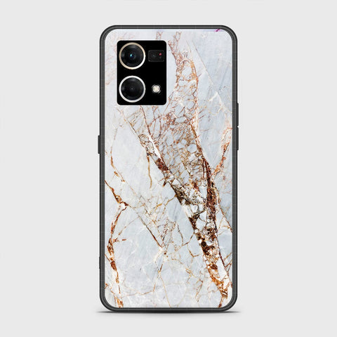 Oppo Reno 7 4G Cover - White Marble Series - HQ Ultra Shine Premium Infinity Glass Soft Silicon Borders Case