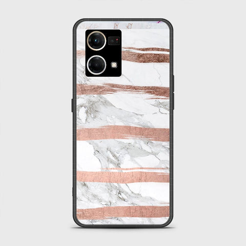 Oppo Reno 7 4G Cover - White Marble Series - HQ Ultra Shine Premium Infinity Glass Soft Silicon Borders Case