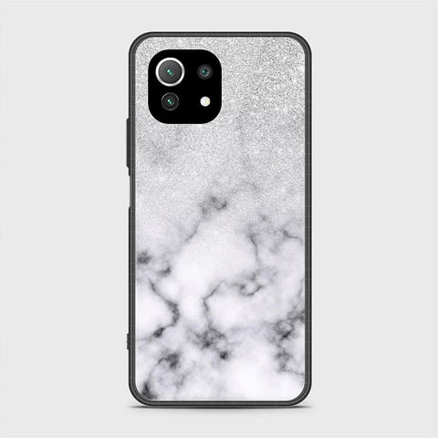 Xiaomi 11 Lite 5G NE Cover - White Marble Series - HQ Ultra Shine Premium Infinity Glass Soft Silicon Borders Case