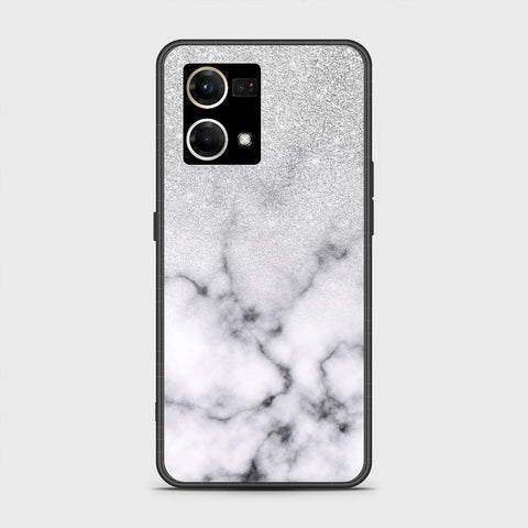 Oppo Reno 7 4G Cover - White Marble Series - HQ Ultra Shine Premium Infinity Glass Soft Silicon Borders Case