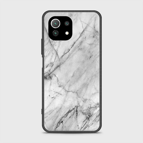 Xiaomi 11 Lite 5G NE Cover - White Marble Series - HQ Ultra Shine Premium Infinity Glass Soft Silicon Borders Case