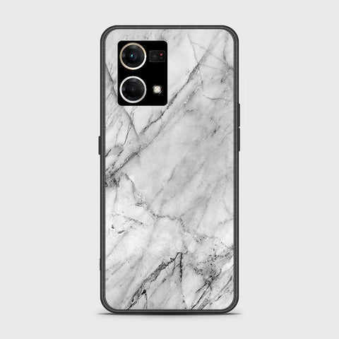 Oppo Reno 7 4G Cover - White Marble Series - HQ Ultra Shine Premium Infinity Glass Soft Silicon Borders Case