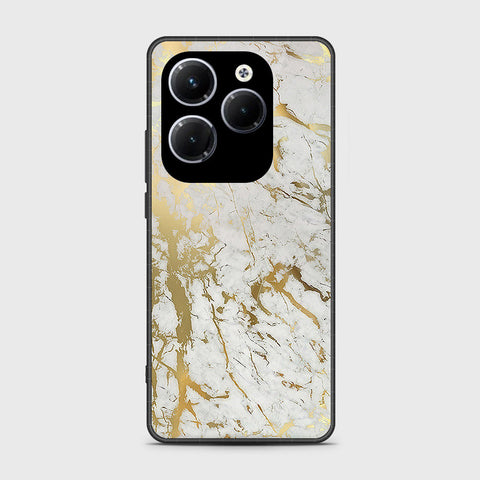 Infinix Hot 40 Pro Cover- White Marble Series - HQ Ultra Shine Premium Infinity Glass Soft Silicon Borders Case