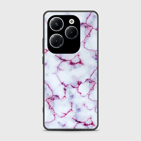 Infinix Hot 40 Pro Cover- White Marble Series - HQ Ultra Shine Premium Infinity Glass Soft Silicon Borders Case