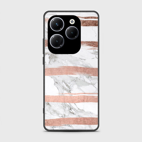 Infinix Hot 40 Pro Cover- White Marble Series - HQ Ultra Shine Premium Infinity Glass Soft Silicon Borders Case