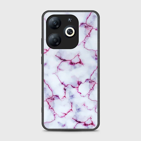 Infinix Smart 8 Plus Cover- White Marble Series - HQ Ultra Shine Premium Infinity Glass Soft Silicon Borders Case