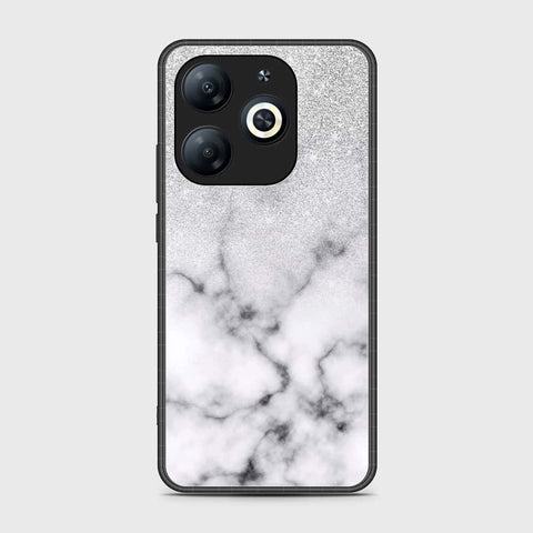 Infinix Smart 8 Plus Cover- White Marble Series - HQ Ultra Shine Premium Infinity Glass Soft Silicon Borders Case