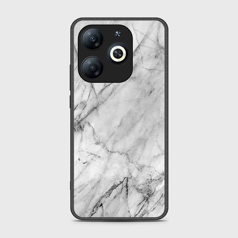 Infinix Smart 8 Plus Cover- White Marble Series - HQ Ultra Shine Premium Infinity Glass Soft Silicon Borders Case