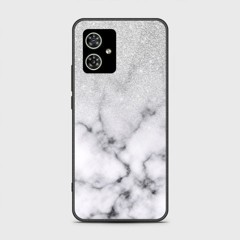 Motorola Moto G54 Cover- White Marble Series - HQ Ultra Shine Premium Infinity Glass Soft Silicon Borders Case