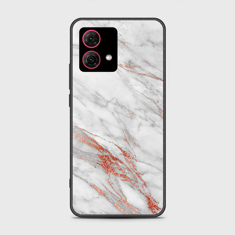 Motorola Moto G84 Cover - White Marble Series - HQ Ultra Shine Premium Infinity Glass Soft Silicon Borders Case