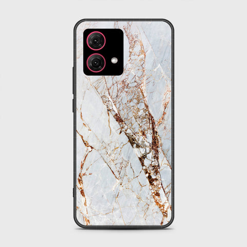 Motorola Moto G84 Cover - White Marble Series - HQ Ultra Shine Premium Infinity Glass Soft Silicon Borders Case