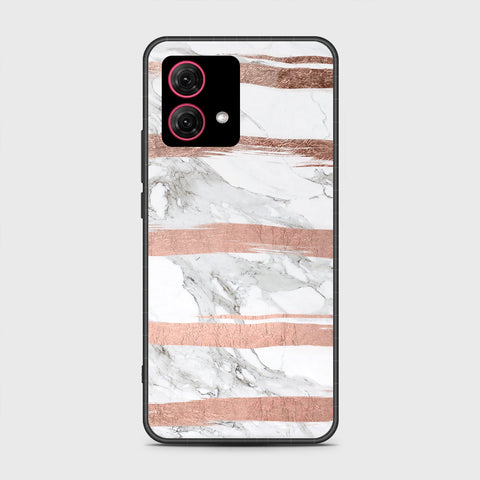 Motorola Moto G84 Cover - White Marble Series - HQ Ultra Shine Premium Infinity Glass Soft Silicon Borders Case