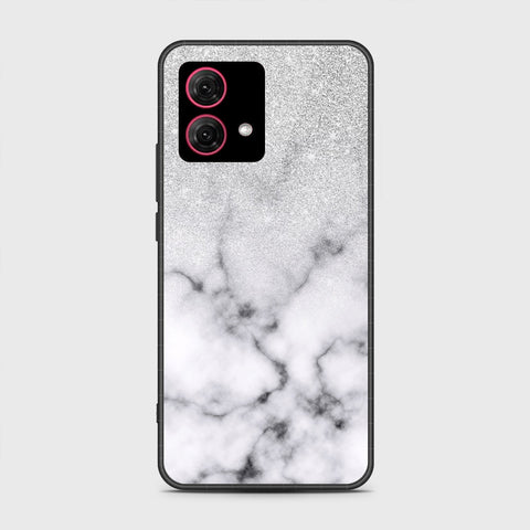 Motorola Moto G84 Cover - White Marble Series - HQ Ultra Shine Premium Infinity Glass Soft Silicon Borders Case