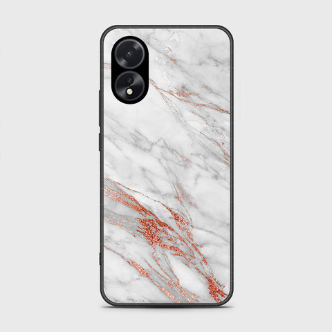 Oppo A18 Cover- White Marble Series - HQ Ultra Shine Premium Infinity Glass Soft Silicon Borders Case