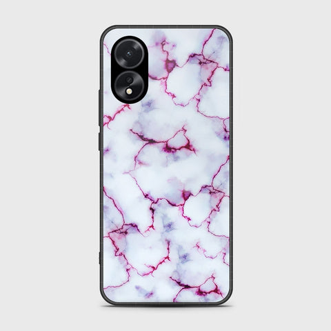 Oppo A18 Cover- White Marble Series - HQ Ultra Shine Premium Infinity Glass Soft Silicon Borders Case