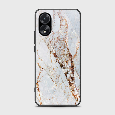 Oppo A18 Cover- White Marble Series - HQ Ultra Shine Premium Infinity Glass Soft Silicon Borders Case