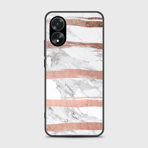 Oppo A18 Cover- White Marble Series - HQ Ultra Shine Premium Infinity Glass Soft Silicon Borders Case