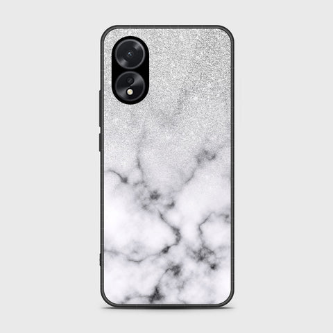 Oppo A18 Cover- White Marble Series - HQ Ultra Shine Premium Infinity Glass Soft Silicon Borders Case