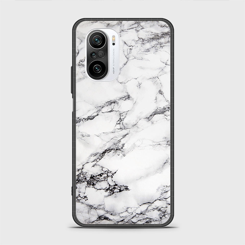 Xiaomi Redmi K40 Pro Cover - White Marble Series - D4 - HQ Ultra Shine Premium Infinity Glass Soft Silicon Borders Case ( Fast Delivery )