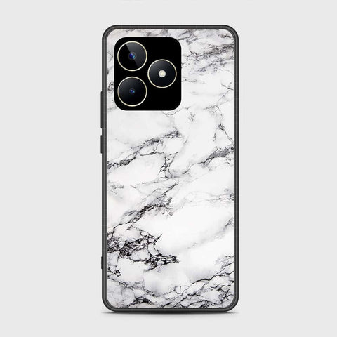 Realme Note 50 Cover- White Marble Series - HQ Ultra Shine Premium Infinity Glass Soft Silicon Borders Case