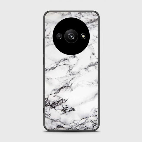 Xiaomi Redmi A3x Cover- White Marble Series - HQ Ultra Shine Premium Infinity Glass Soft Silicon Borders Case