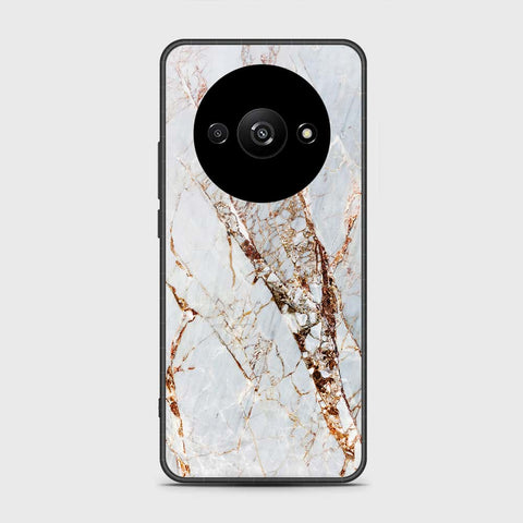 Xiaomi Redmi A3x Cover- White Marble Series - HQ Ultra Shine Premium Infinity Glass Soft Silicon Borders Case