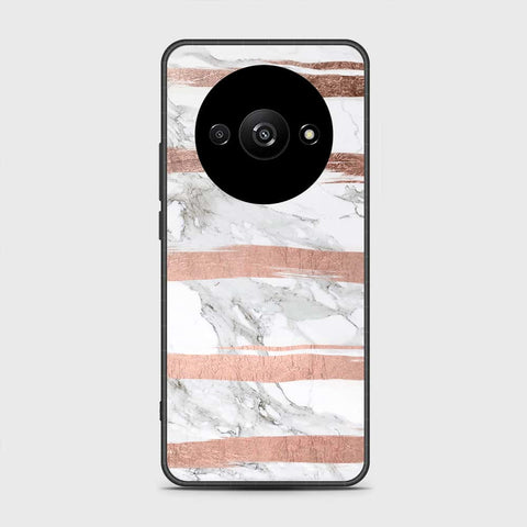 Xiaomi Redmi A3x Cover- White Marble Series - HQ Ultra Shine Premium Infinity Glass Soft Silicon Borders Case