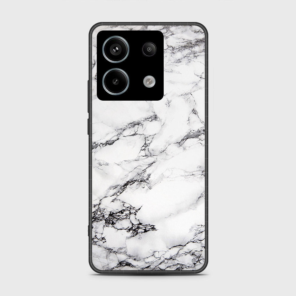 Xiaomi Poco M6 Pro 4G Cover- White Marble Series - HQ Ultra Shine Premium Infinity Glass Soft Silicon Borders Case