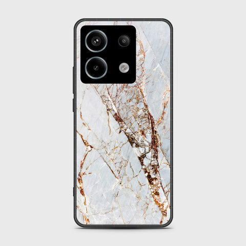 Xiaomi Poco M6 Pro 4G Cover- White Marble Series - HQ Ultra Shine Premium Infinity Glass Soft Silicon Borders Case